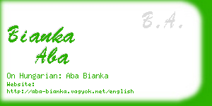 bianka aba business card